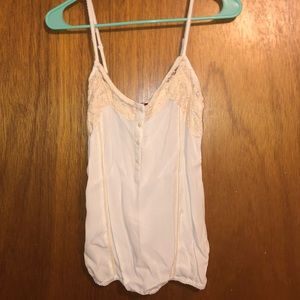 White tank top with lacy details